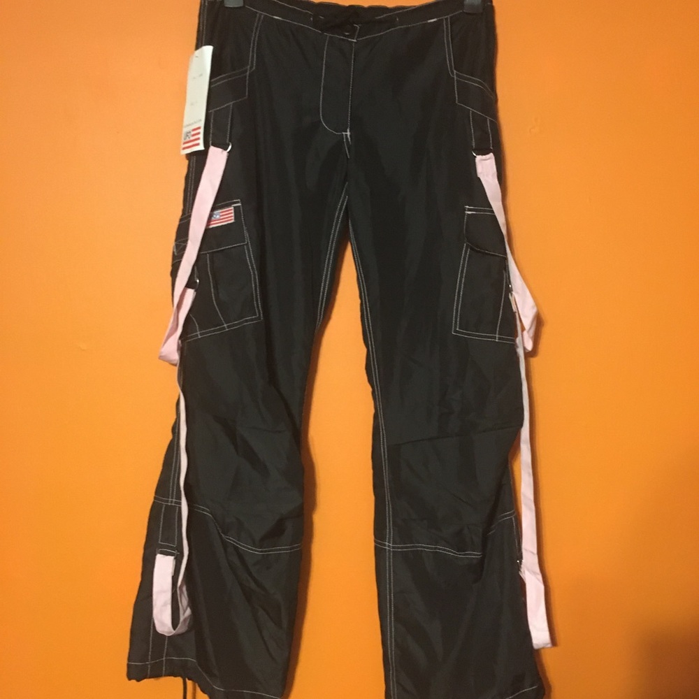 NWT Size S Pink Black UFO Cargo Rave Pants